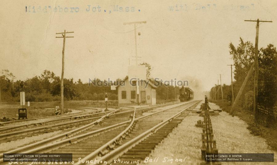 Postcard: Middleboro Junction, showing ball signal